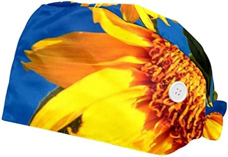2 pakovanja Vintage Cvjetni suncokret Radna kapa sa tipkama i duksevima Podesiva piling CAP stajalište za njegu za muškarce