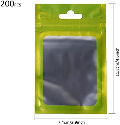Auhafaly 200 komada Mylar zip lock torbe od aluminijumske folije, ravne metalne Mylar folije ravne ziplock torbe za čuvanje hrane torbica 7,5 x 12 cm / 3 x 4,7 inča