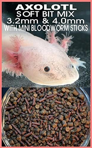ABF Gourmet Axolotl mješavina peleta za meku hranu 3.2 mm & 4.0 mm & amp; Mini Bloodworm Sticks-ABF7-Heat Sealed for Freshness-24h