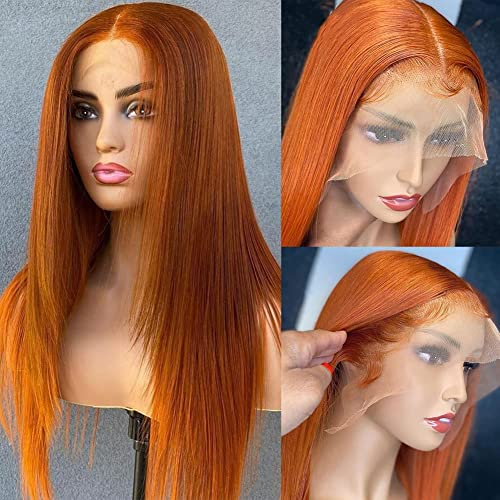 QTIKER đumbir narandžasta boja ravna brazilska Remy Bob perika t čipka prednja perika za ljudsku kosu Pre Čupana linija kose sa Izbijeljenim