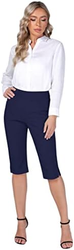 GymsMart Povucite na kaprisu za žene elastične strukske haljine na planinare Golf Capri pantalone sa džepovima