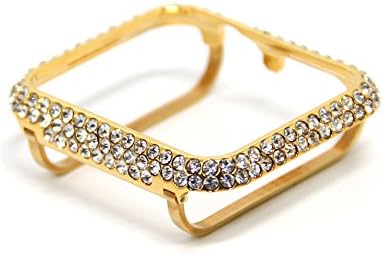 Callancity Watch Crystal Bezel 42mm-Bling Bling Big Diamonds Gold Case kompatibilan sa Apple Watch serijom 1 Series 2 Series 3