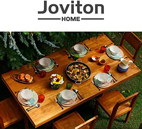 Joviton Home 18pcs Ljetni Giraffee Obiteljski melaminski setovi za večeru za 6, vanjske tanjure i posude