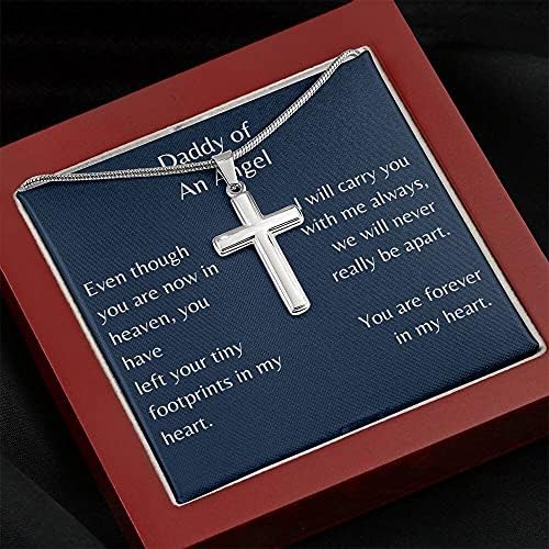 Generička nakit za poruke, ručno rađena ogrlica - personalizirani poklon za Artisan Cross, pobačajni pokloni za tatu ogrlicu, poklon, gubitak dječjeg saučešće Saosjećaj otac, trudnoća, običaj