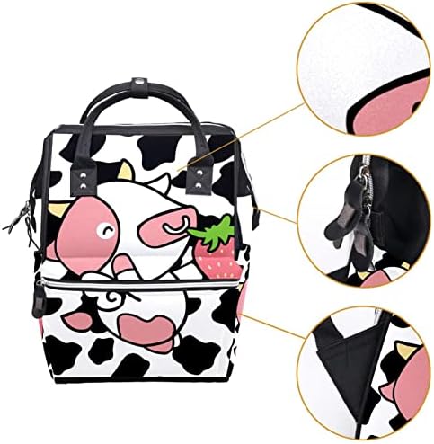 Guerotkr putnički ruksak, ruksak za torbu pelena, ruksak pelena, krava jagoda crno-bijela životinja