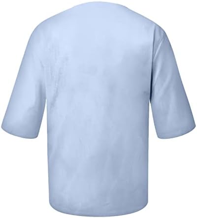 Muške majice plus veličina V izrez ljetna bluza obična 3/4 rukav opušteni-fit duksevi 2023 povremeni smiješni vrhovi