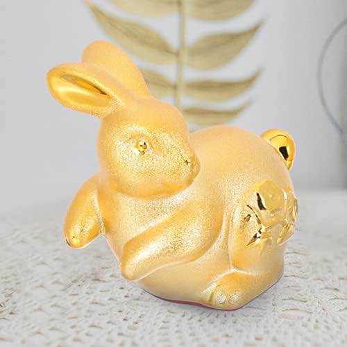 Vosarea Gold Rabbit Figurine 2023 Kineski Zodiac Kiput Statua Feng Shui Rabbit Skulpture Crtani zečji ukras za novu godinu