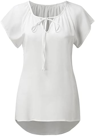 NOKMOPO Ženske majice kratki rukav smiješni casual modni šifon tiskani kratki rukav čipka labave majice