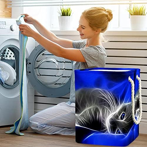 Inhomer Blue Cats životinja velika korpa za veš vodootporna sklopiva korpa za veš za Organizator igračaka za odeću, kućni dekor za