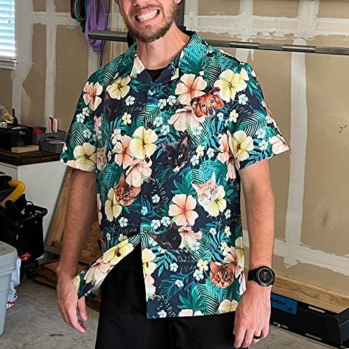 Aouer prilagođena havajska košulja s licem personalizirana američka zastava muške košulje kratki rukav prilagođena smiješna košulja