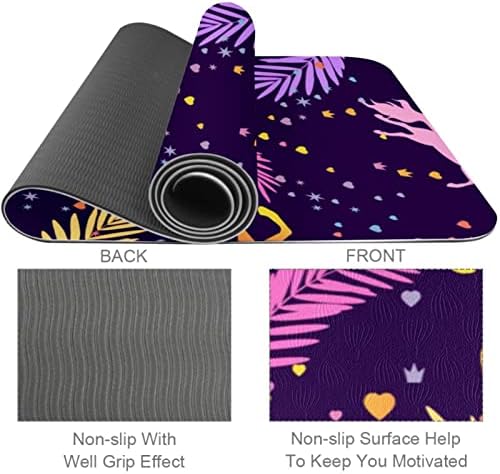 Slatka jednorozi uzorak Yoga Mat debeli non Slip, TPE Yoga prostirke za žene djevojke Vježba Mat Vježba Mat za jogu, Pilates i podne