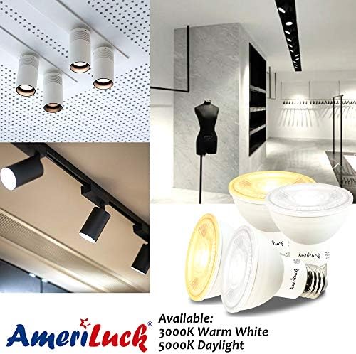 AmeriLuck PAR20 LED Sijalice, Spot svjetlo sa mogućnošću zatamnjivanja 40deg. Ugao snopa, 550 lumena, 7W, 50W ekvivalent, CRI 80+, stakleni Filter, Wet Rated
