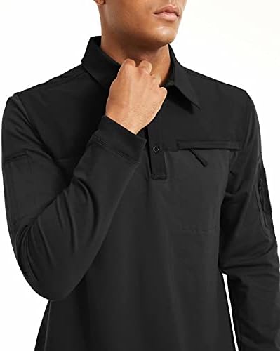 MANGITIT muške taktičke polo majice dugih rukava vojni pulover performanse patentne džepne majice