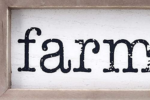 Parisloft Farm Farm Fresh Solid Bowood Framed znakovi za uređenje mamina, rustikalni ukrasi za senziju kuća