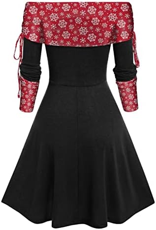 NOKMOPO jesenske haljine za žene 2022. konvertibilne izrezane prugaste Flare linija haljine dugih rukava za žene