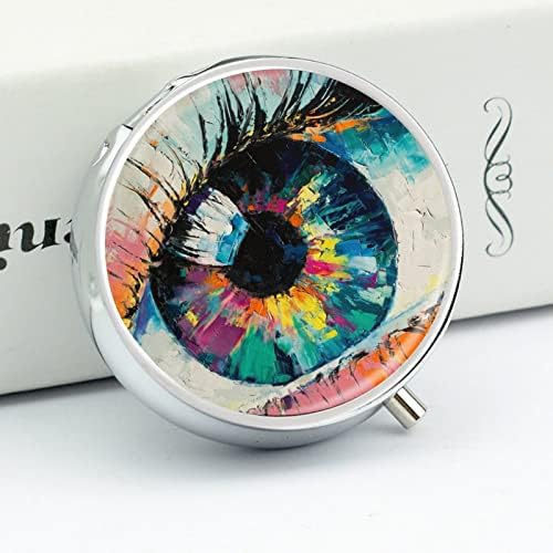 Okrugla pilula za farbanje očiju kutija za pilule metalna medicina Organizator pilula za džepnu torbicu i putovanja 5cm
