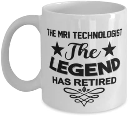MRI tehnolog šolja, legenda se povukla, novost jedinstvene ideje za poklone za MRI tehnologa, šolja za kafu čaj Bijela