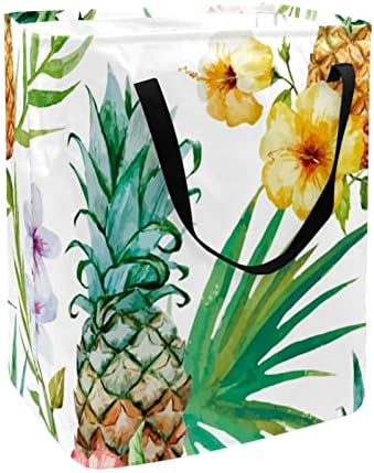 Akvarel Tropical Plant ananas Print sklopiva korpa za veš, 60L vodootporne korpe za veš kanta za veš igračke skladište za spavaonicu u kupatilu