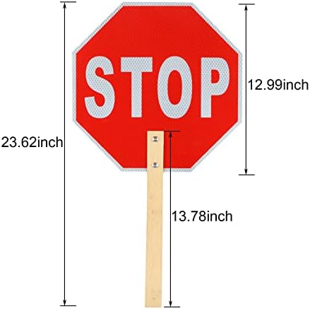 Aselected 2 Pack Stop SLOW znak s ručkama 13-inčna dvostrana ručna reflektivna stanica za reflektivnu upozorenje Ručno veslo za prehrambene veslo za gradilišta u ulici