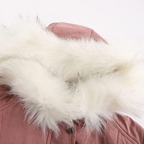Zimski topli kaputi za ženske krznene ovratnike s kapuljačom s kapuljačom plus veličina dugih rukava zip na dugim runovima Fuzzy fleece
