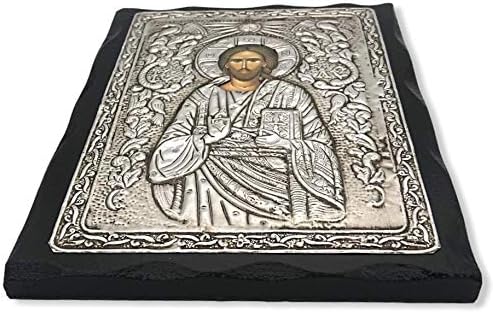 Ručno rađena grčka hrišćanska pravoslavna ikona ikona Isusa Krista od punog drveta