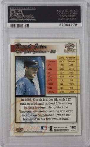 Rijetko! 1999 Pacific Paramount Holo-srebrna 162 Derek Jeter PSA 9 mint / 99 Yankees - bejzbol kartice u obliku ploča