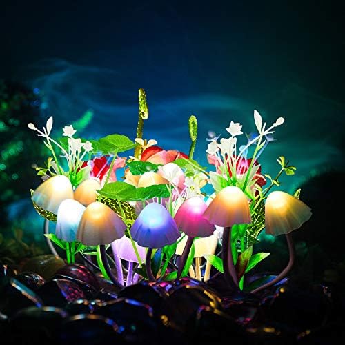 6 kom Mushroom Night Lights 7 zidna lampa sa senzorom svjetla za promjenu boje, LED noćna svjetla Mini Magic Mushroom Night Lights