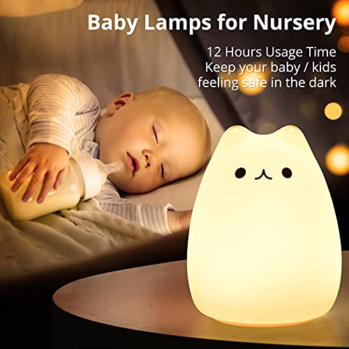 Slatka Kitty noćna lampa, GoLine pokloni za žene tinejdžerke beba, noćna svjetla za djecu spavaća soba, slatka Božićna Kitty silikonska noćna svjetla za djecu malu djecu.