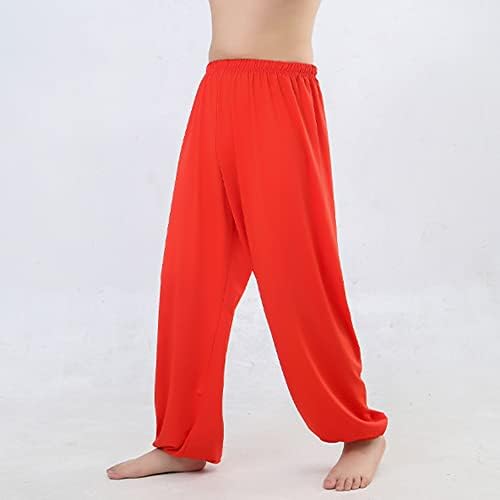 Libaobaoyo Kids Unisex Kung Fu Široke hlače Stretchy elastični struk Taichi borilačke vježbe Torbe za vježbanje za dječake Djevojke