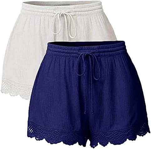Žene 2 komada čipke konopske kratke kratke hlače Yoga Sportske kratke hlače Tajice pantalone plus veličina
