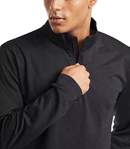 KEFITEVD muški pulover 1/4 Zip flis duge rukave majice Dry Fit performanse trčanje Atletski trening Tops Golf Polo majice