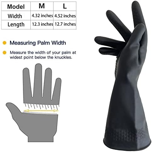 Glsafeove crne gumene rukavice za čišćenje, M-L kuhinjske rukavice za pranje posuđa za domaćinstvo od lateksa, hemijske rukavice za