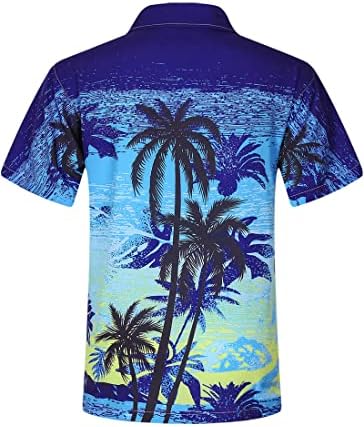 Aptro Muški havajlji u brzini suho opušteno fit 4 smjerna rastezanje košulja na plaži