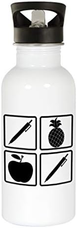 Srednja olovka za ceste ananas Apple PEN 288 - Lijep smiješan humor 20oz Bijela boca za vodu
