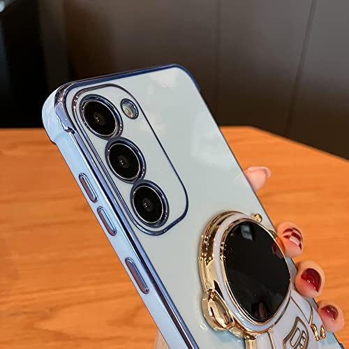 Aigomara 6D ploča sa skrivenim špetnicom za sakrivene špen za Samsung Galaxy S23 Plus 5G Women Astronaut sklopivi nosač Scrockstand iPhone Case sa kamerom zaštitnika Mekani TPU udarni branik - plavi