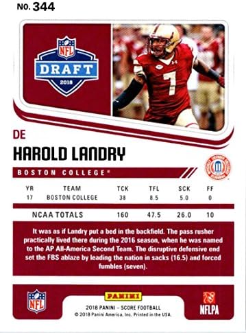 2018 Ocjena 344 Harold Landry Boston College Eagles Rookie Rc Football Card