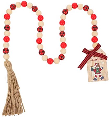 Tassel Garland Božićno drvo Zemljojednice Garland: Rustikalne crvene perle vijenac Dekor molitvene perle Veliki zidni viseći dekor