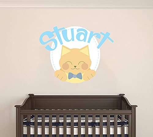 Prilagođena naziv bebe zidni naljepnica - beba mačka za dječaka / djevojke zidne naljepnice za dječji orah za dječački spavaća soba