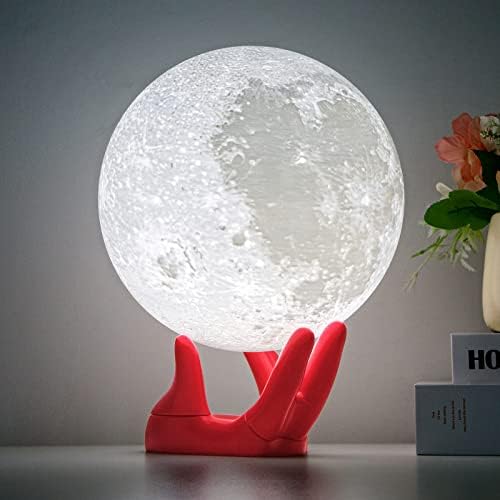 Mjesečeva lampa, 2023 nadogradite BRIGHTWORLD 16 boja 3d štampanje Mjesečevo svjetlo 4,7 inča noćno svjetlo sa daljinskim / dodirnim upravljanjem i USB punjivim, rođendanski božićni poklon za djevojčice žene ljubavnice