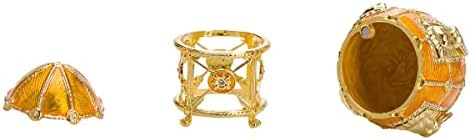 Danila-suveniri Faberge Style Style / Trinket Jewel kutija sa lavovima 4,4 '' Žuto
