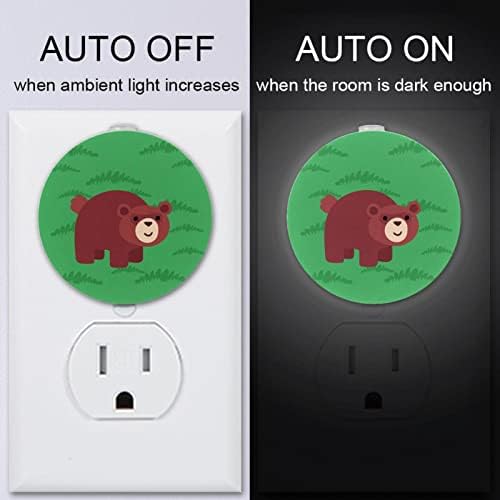 2 paketa Plug-in Nightlight LED Night Light zeleni medvjed sa senzorom sumraka do zore za dječiju sobu, rasadnik, kuhinju, hodnik