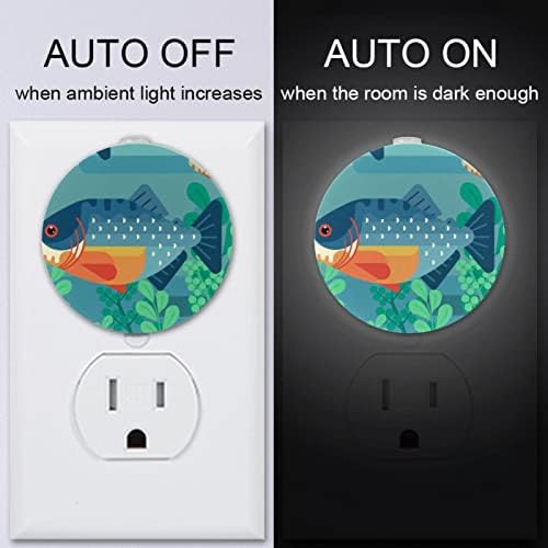 2 paket Plug-in Nightlight LED noćno svjetlo sa senzorom sumraka do zore za dječiju sobu, rasadnik, kuhinju, hodnik Piranha
