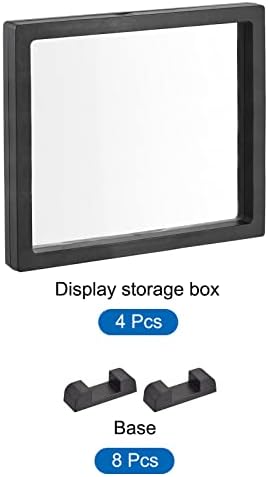 MekCanixity ploča zaslona zaslona zaslona 3D nakit za prikaz sa baze 5,51 x 5,51 x 0,79 inča crno pakovanje od 4
