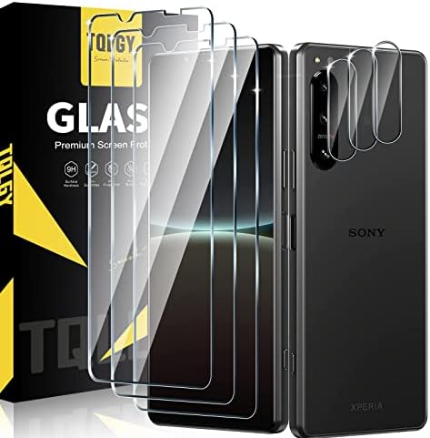 Tqlgy Zaštita ekrana od 3 paketa za Sony Xperia 5 IV sa zaštitom sočiva kamere od 3 paketa, filmom od kaljenog stakla, 9h tvrdoćom-HD-bez