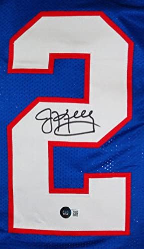 Jim Kelly Autographing Blue Pro Style Jersey-Beckett w hologram crna