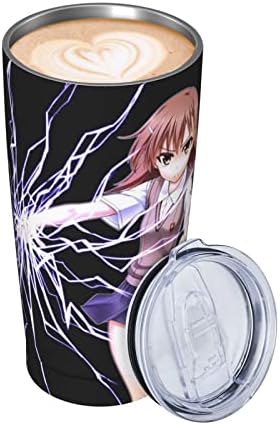 Klliki A Izvjesni naučni railgun Izolirani od nehrđajućeg čelika Anime Cup kafe dvostruko zidno vakuumska čaša sa poklopcem i slamom