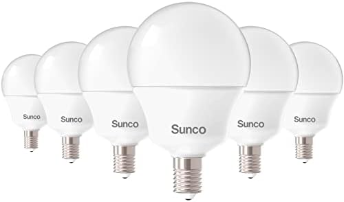 Sunco E12 LED sijalica kandelabra 3000k toplo Bijela, 5w ekvivalentno 40W, 450 LM, mala Edison Vijčana baza E12, bez zatamnjivanja,