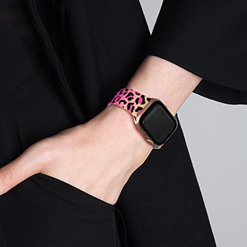 Lhwinyi kompatibilan sa leopardom Apple Watch Band za žene 38mm 40mm 41mm 42mm 44mm 45mm 49mm, Cheetah Ispis IWATCH trake za seriju