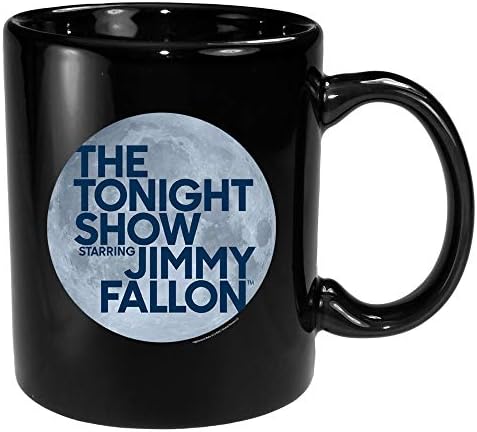 NBC The Tonight Show u kojem glumi Jimmy Fallon Logo keramička šolja, Crna 11 oz-zvanična šolja kao što se vidi na