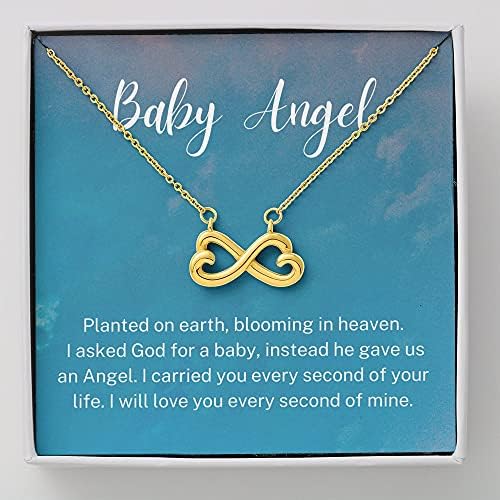 Nakit za poruke, ručno izrađena ogrlica - personalizirani poklon Infinity Heart ogrlica, beba anđela, pobačaj, gubitak bebe, simpatije,
